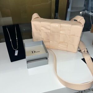 Dior necklace and bottega bag bundle